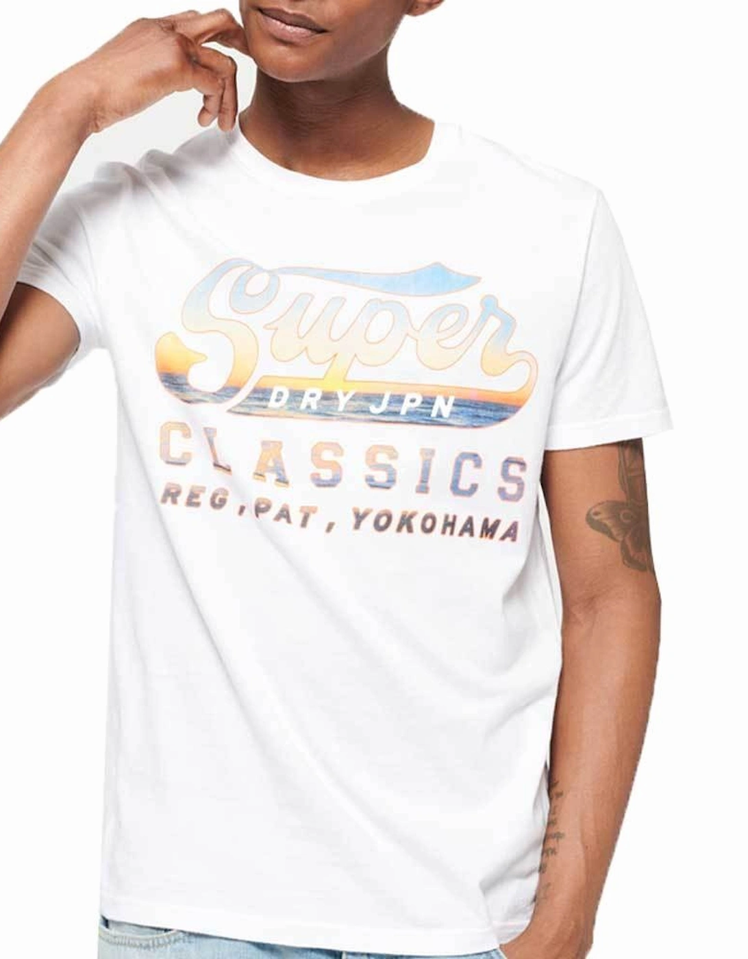 Men's Superdry Mens Classics Lite T-Shirt - Swoosh White- [Size: XL only]