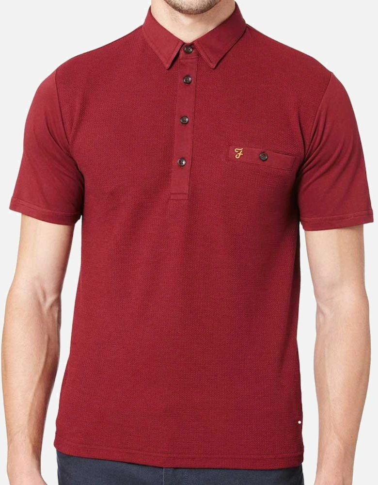Lester Short Sleeve Polo Shirt - Burgundy