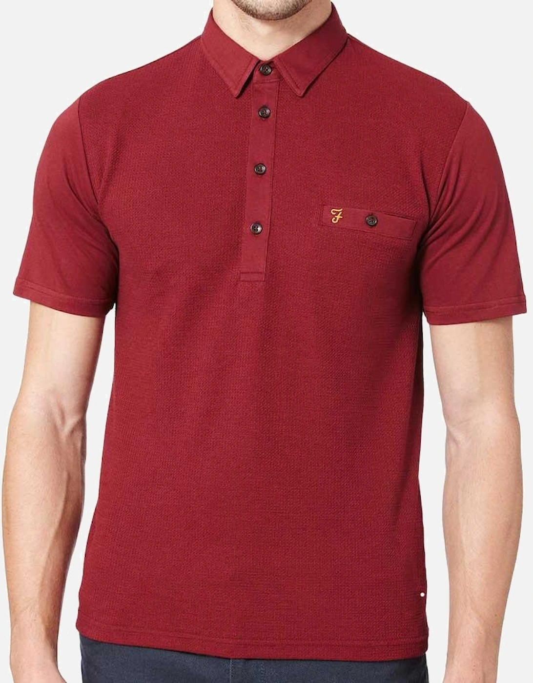 Lester Short Sleeve Polo Shirt - Burgundy, 4 of 3
