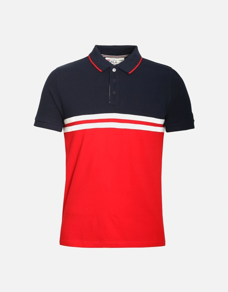 Domeneco Cut & Sew Block Polo Shirt l Chinese Red