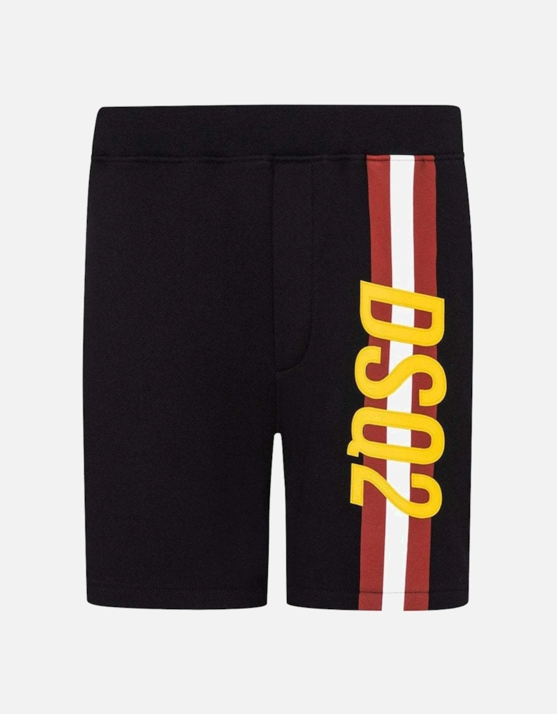 Men's Stripe DSQ2 Logo Jogger Shorts Black