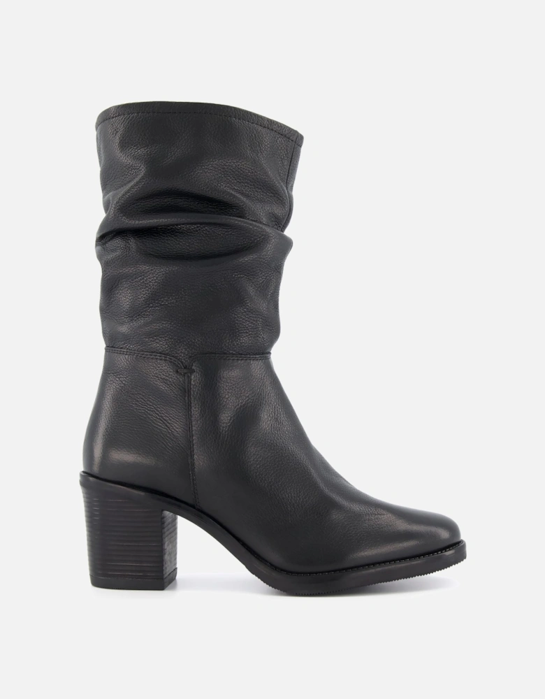 Dune Ladies Rosemary - Slouched Heeled Calf Boots