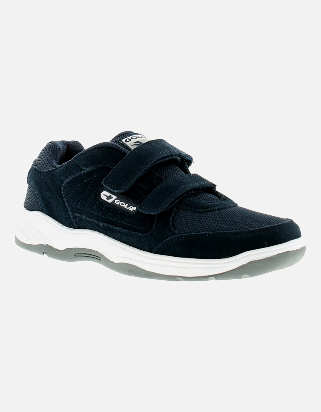 Mens Trainers Belmont Suede Wide Touch Fastening navy UK Size, 6 of 5
