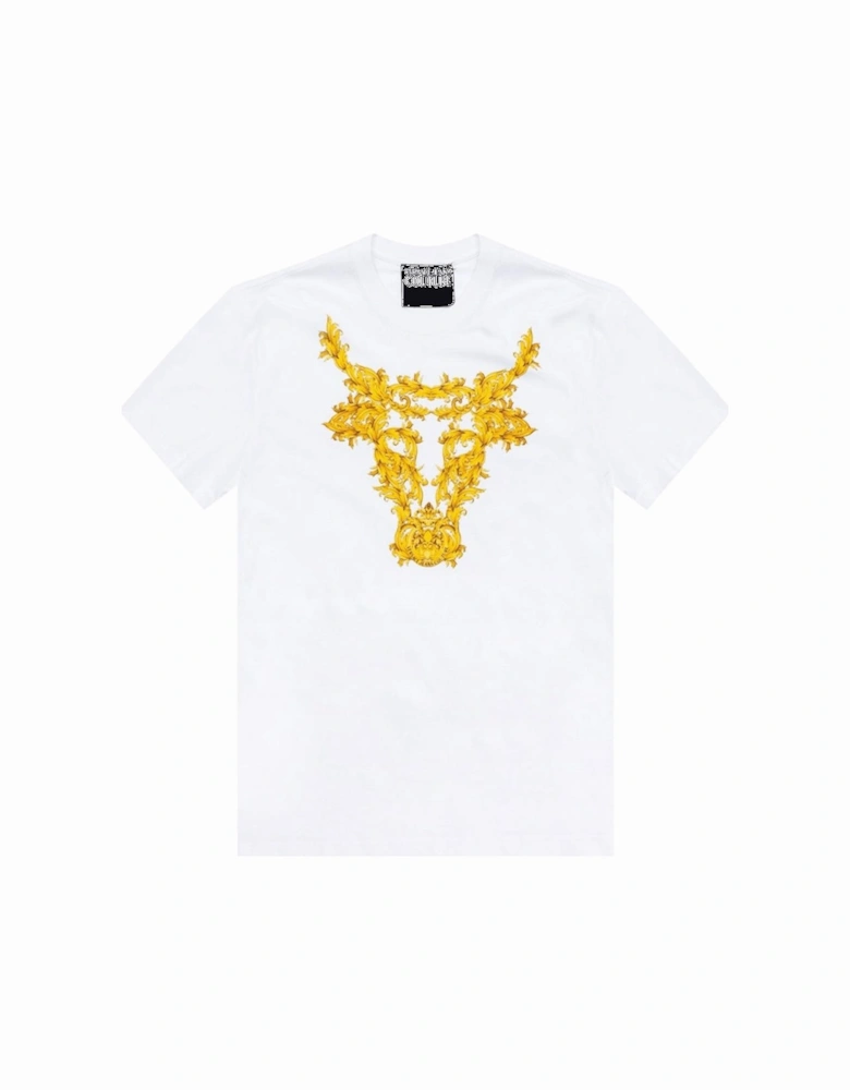 Jeans Couture Printed Logo White/Gold T-Shirt