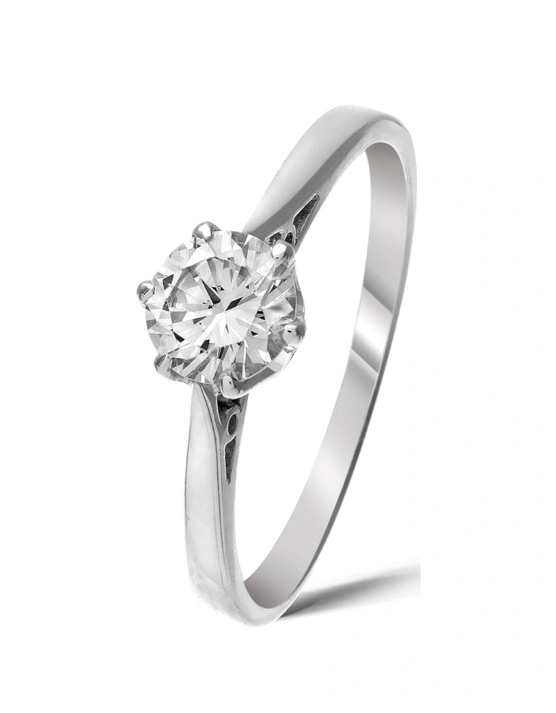 9 Carat White Gold 50pt Diamond Certified Solitaire Ring (with certificate)