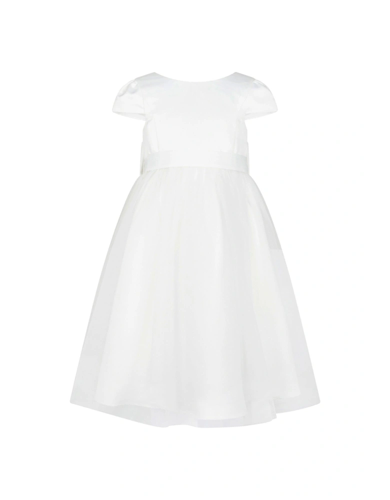 Girls Tulle Bridesmaid Dress - Ivory