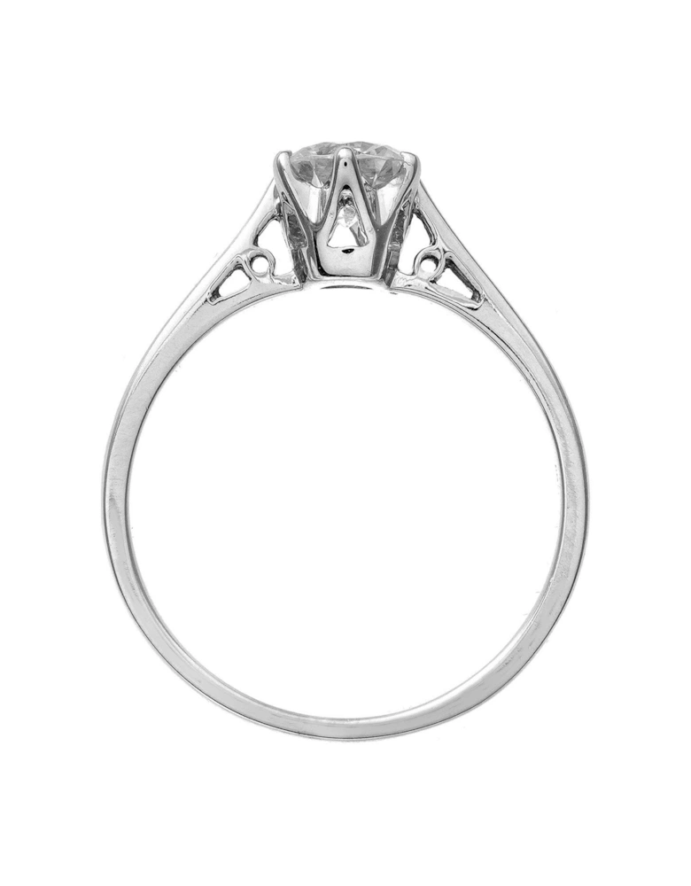 9 Carat White Gold 50pt Diamond Certified Solitaire Ring (with certificate)