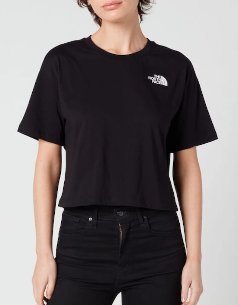 Women's Cropped Simple Dome Short Sleeve T-Shirt - TNF Black