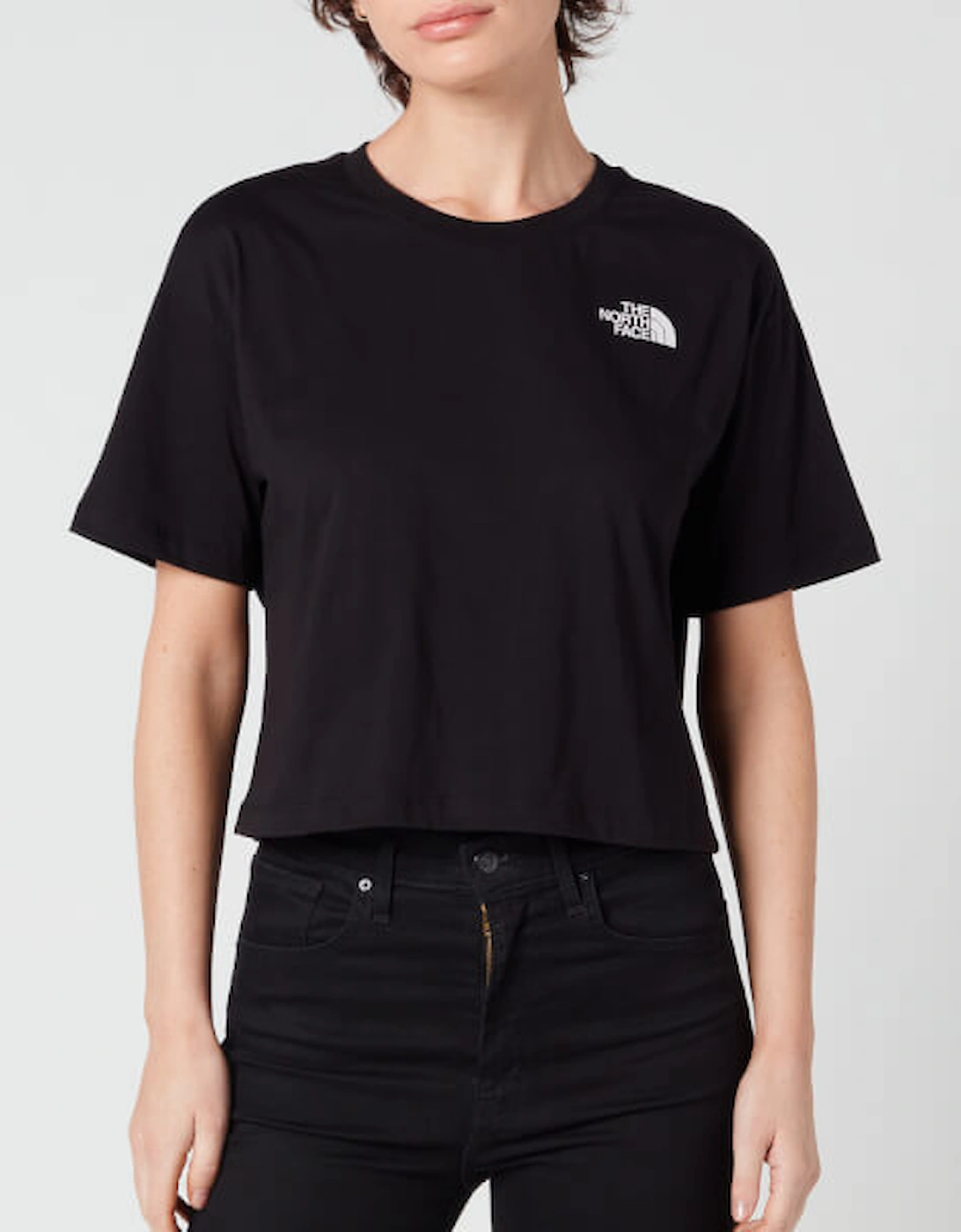 Women's Cropped Simple Dome Short Sleeve T-Shirt - TNF Black, 2 of 1