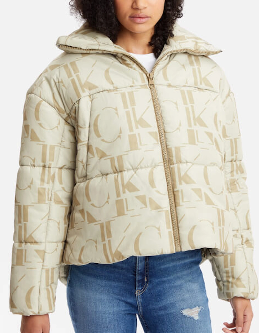 Jeans AOP Oversized Puffer Jacket, 2 of 1