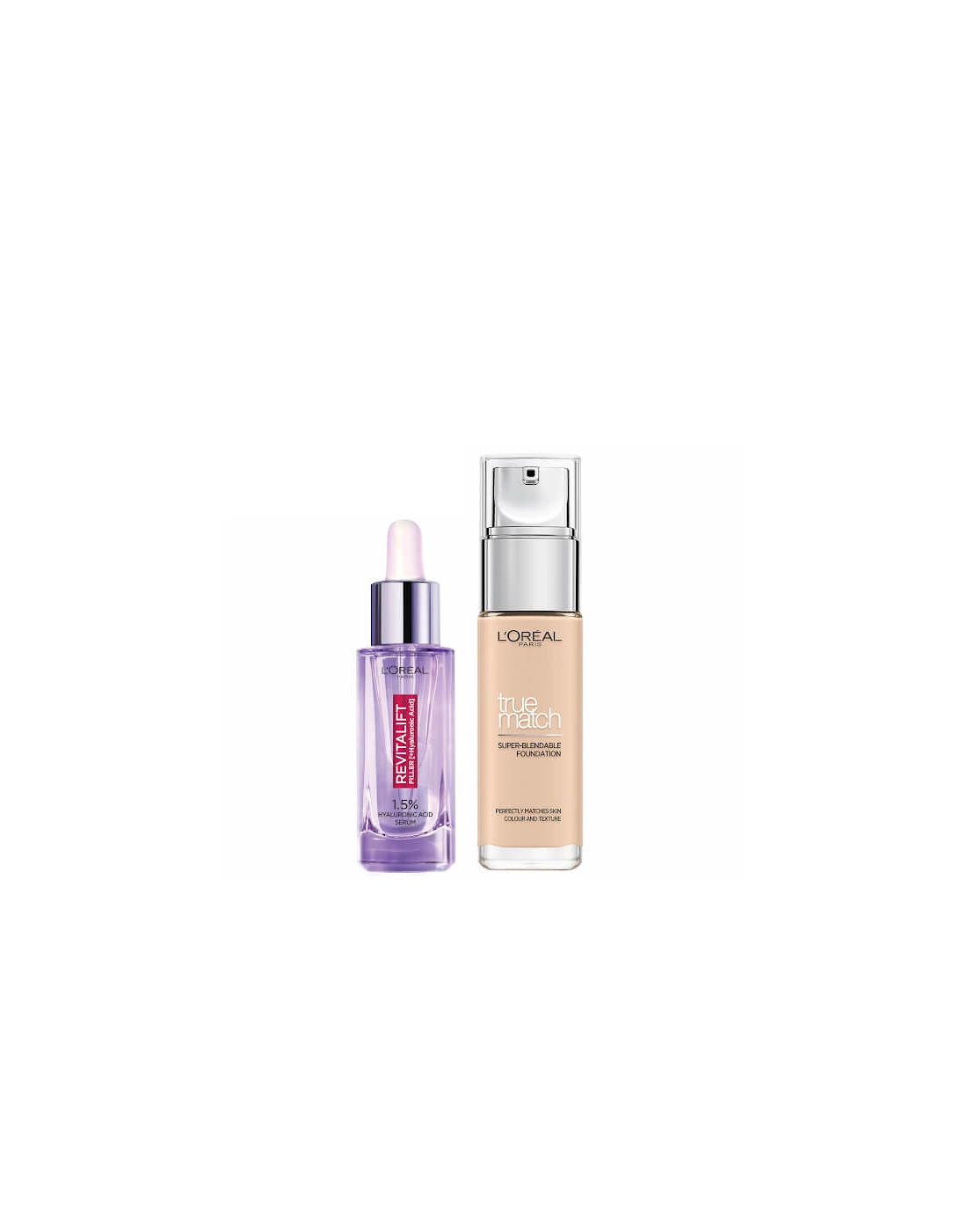 L’Oreal Paris Hyaluronic Acid Filler Serum and True Match Hyaluronic Acid Foundation Duo - 0.5N Porcelain, 2 of 1
