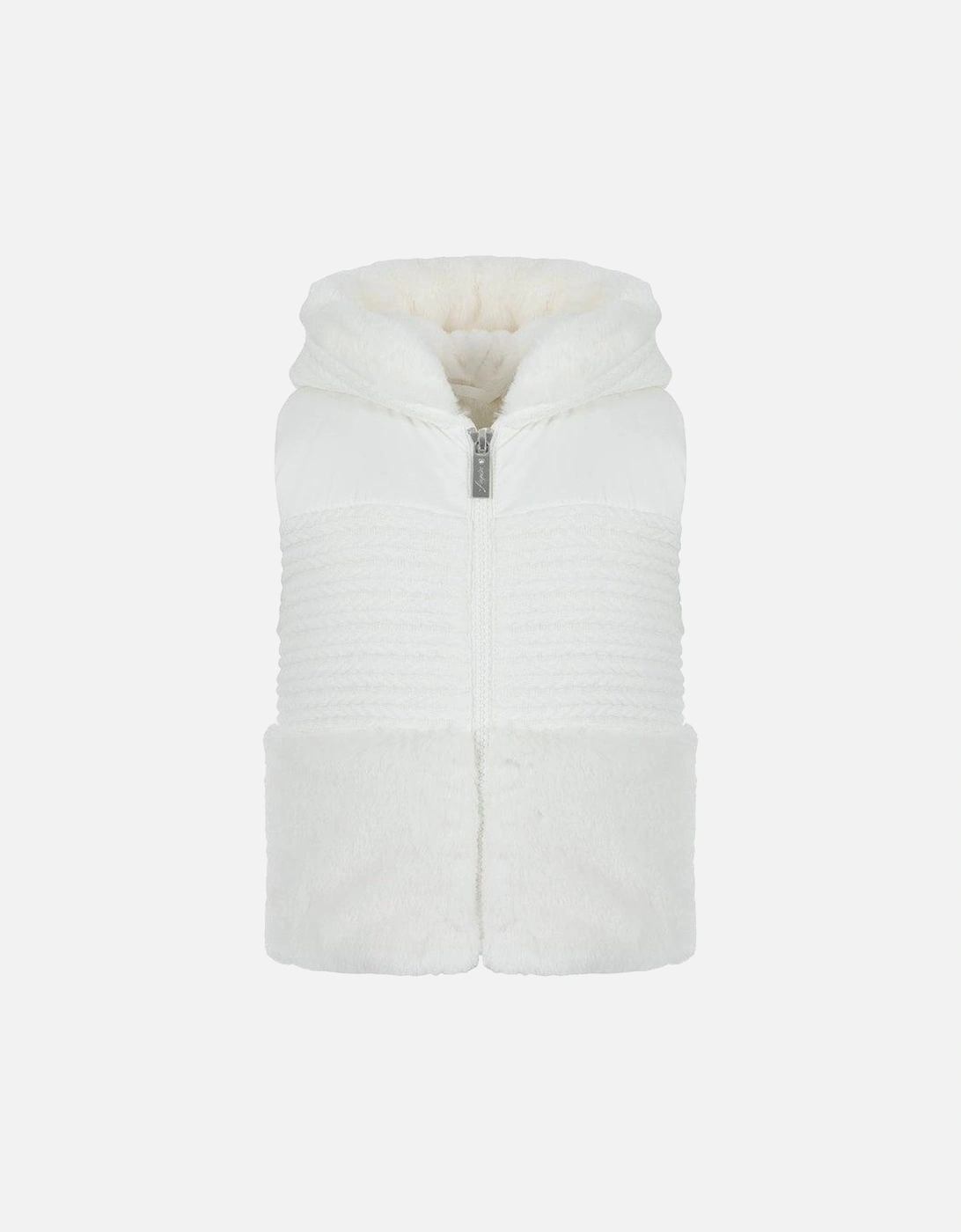 Girl's White Faux Fur Gilet- [Size: 3Y only]