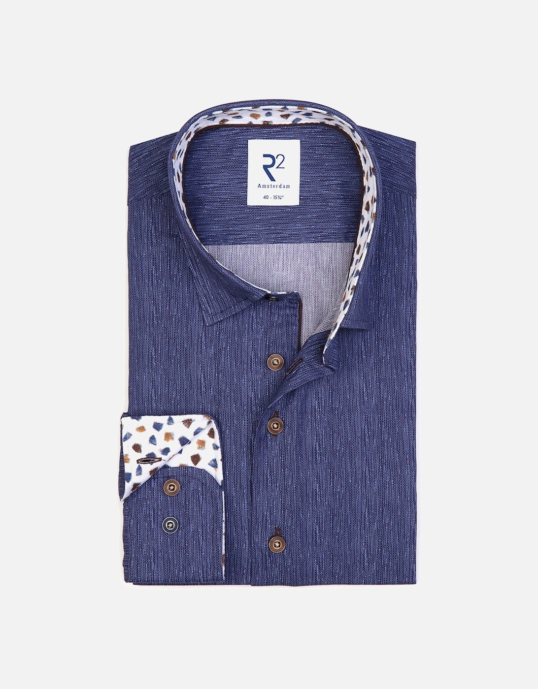 Cut Away Collar Long Sleeved Shirt Mid Blue, 5 of 4