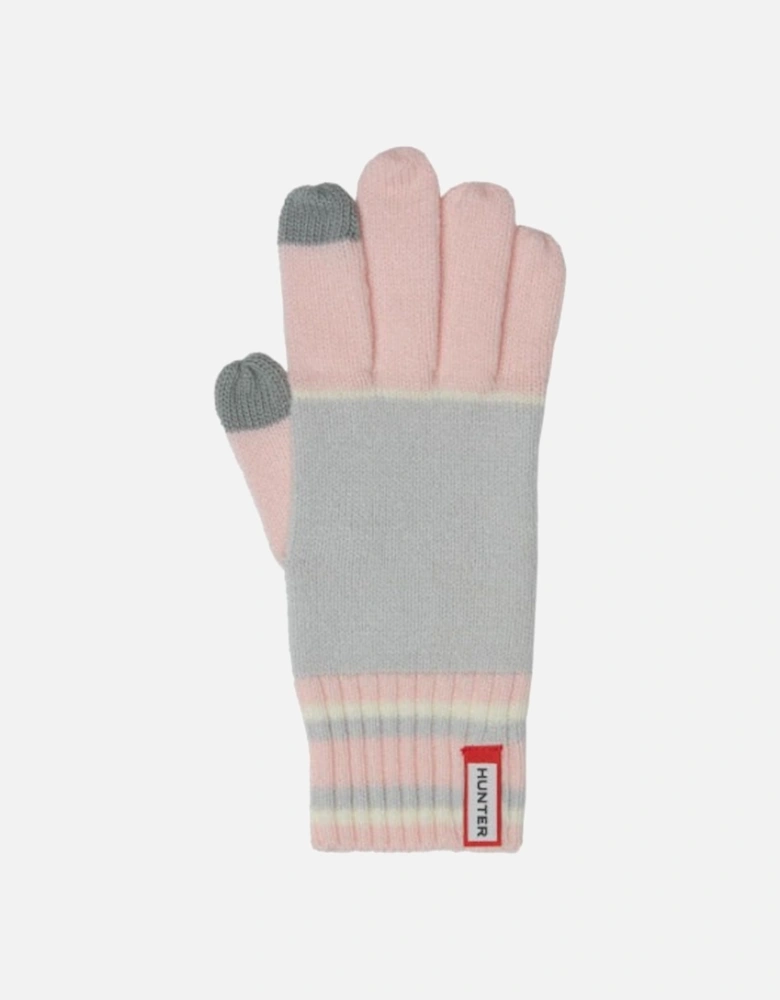 Branded Stripe Gloves Salt Pink