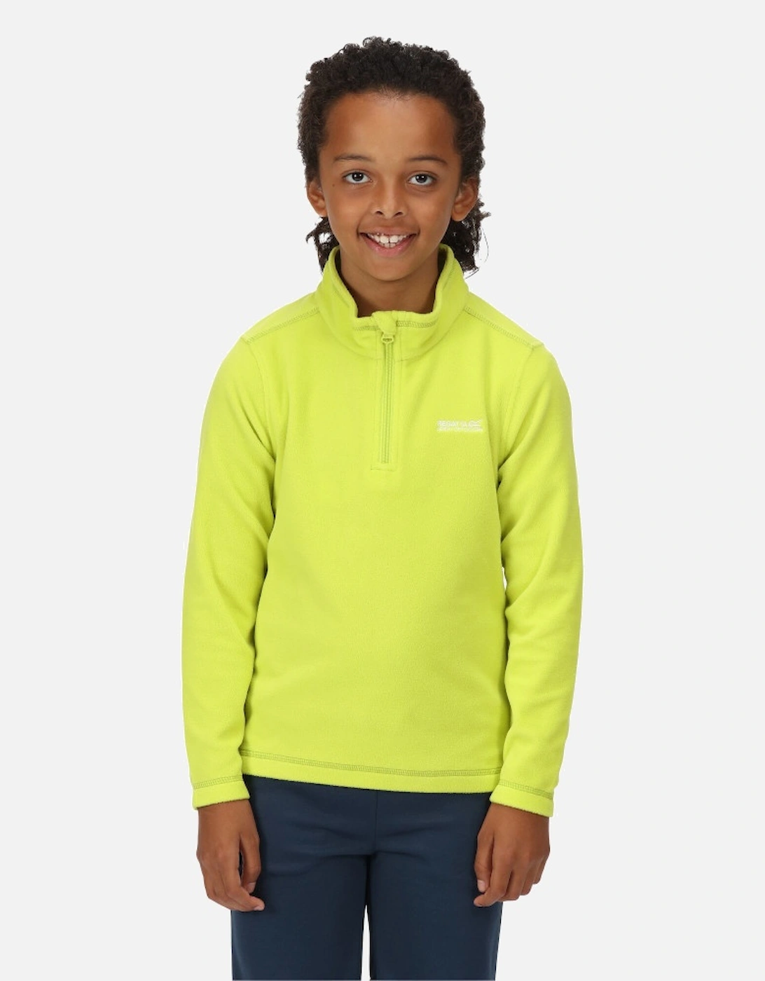 Boy's Regatta Boys & Girls Hot Shot II Half Zip Fleece Top - Bright Kiwi - Size: 9 years