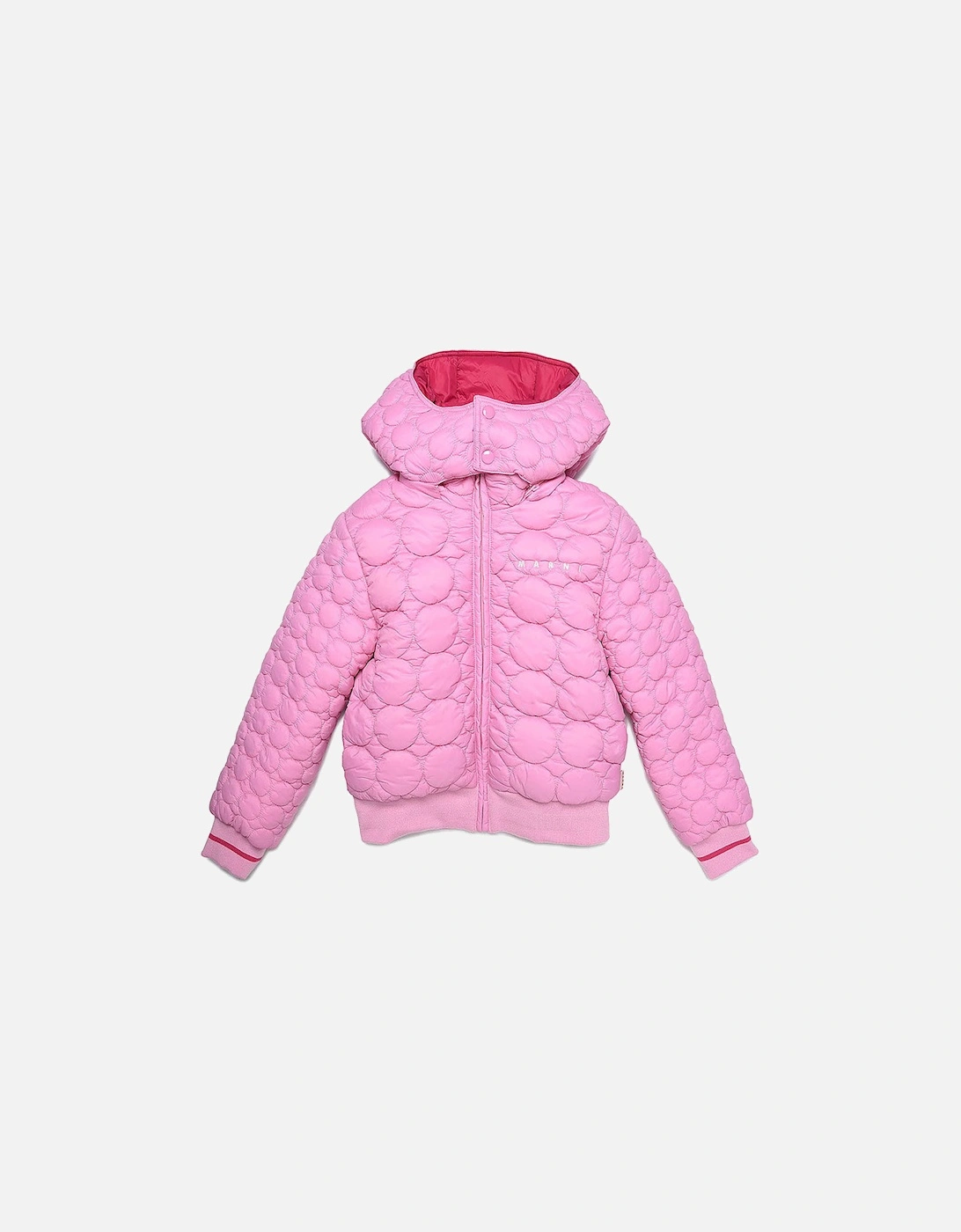 Girl's Marni  Printed Logo Hooded Jacket Pink