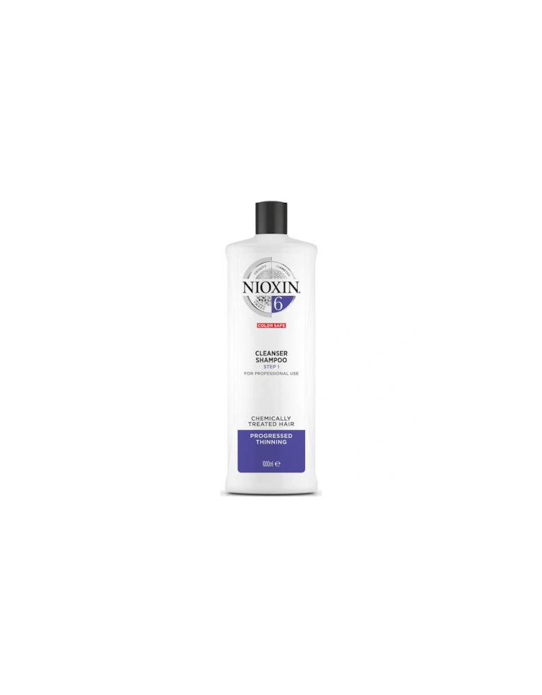 3-Part System 6 Cleanser Shampoo for Chemically Treated Hair with Progressed Thinning 1000ml - NIOXIN