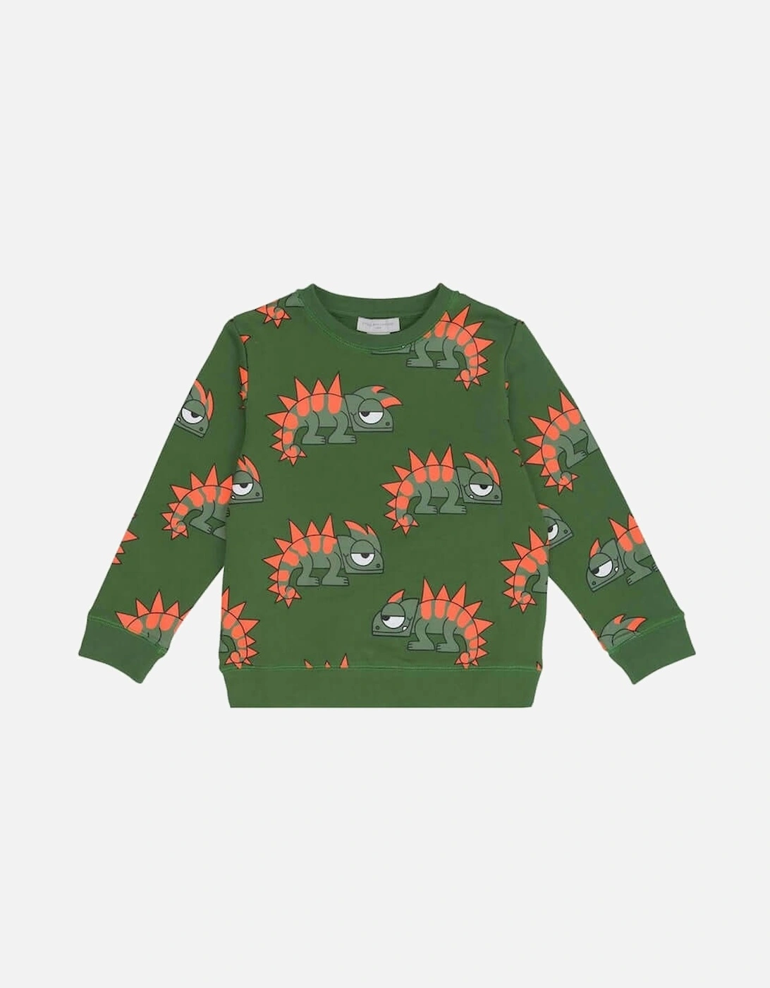 Boy's Green Organic Cotton Gecko Print sweatshirt - Green/Medium (Shade)/Dark (Shade)/Khaki