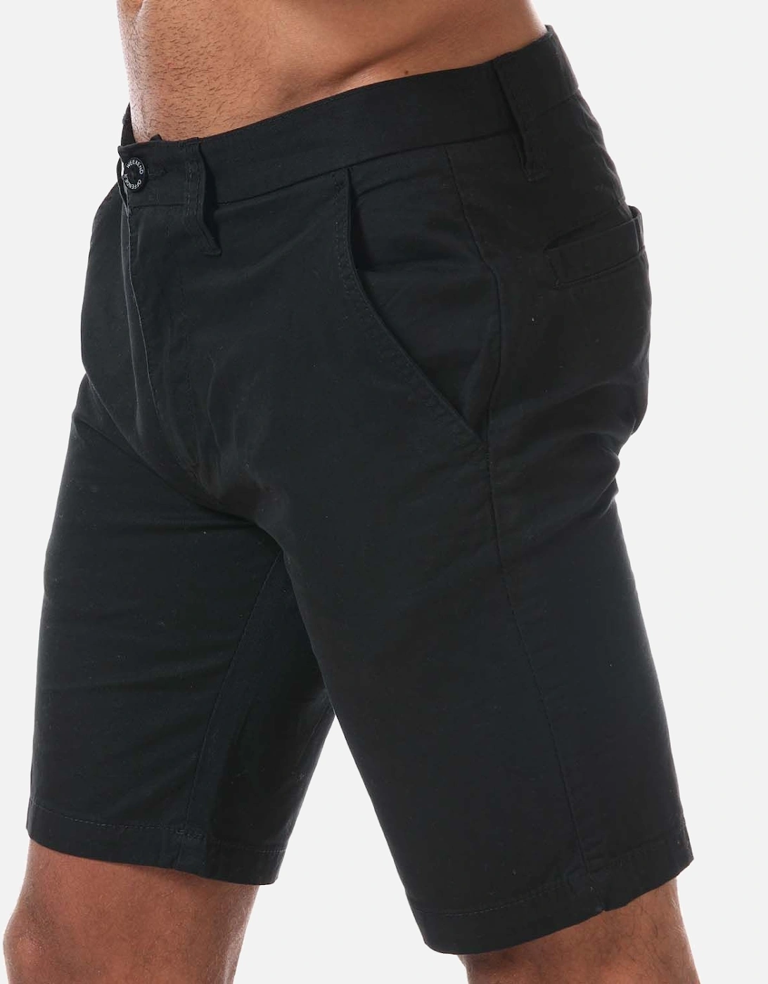 Men's Mens Dillenger Cotton Twill Chino Shorts - Black