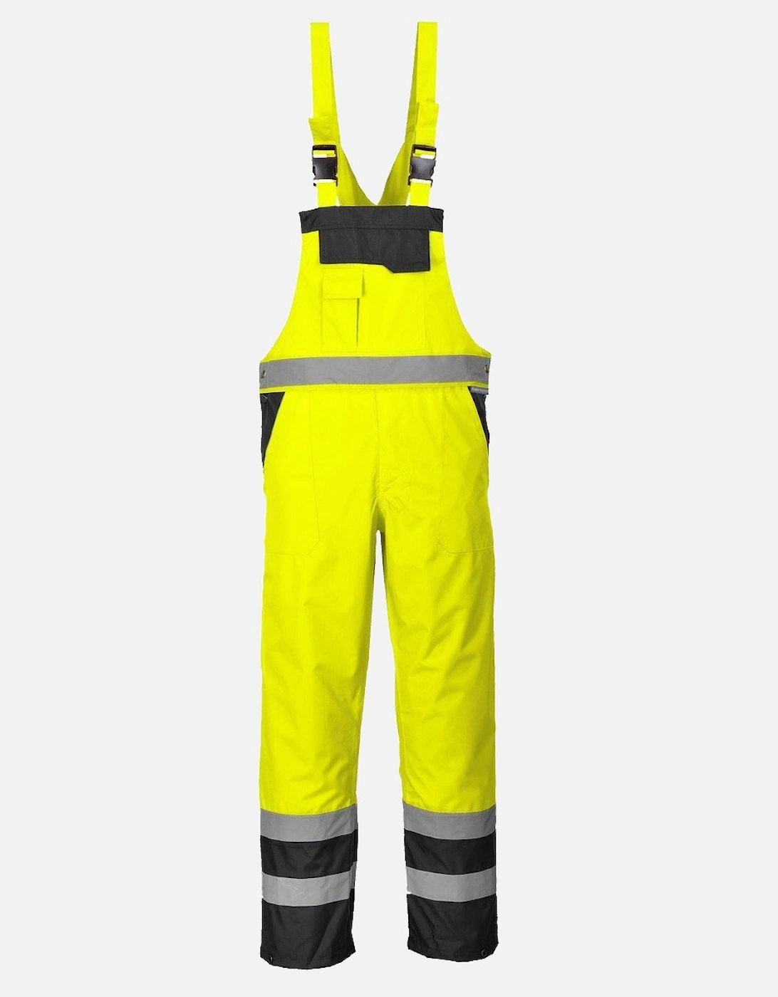 Portwest Unisex Contrast Hi Vis Bib And Brace Coveralls - Unlined (S488) / Workwear (Pack of 2) - Yellow/ Navy