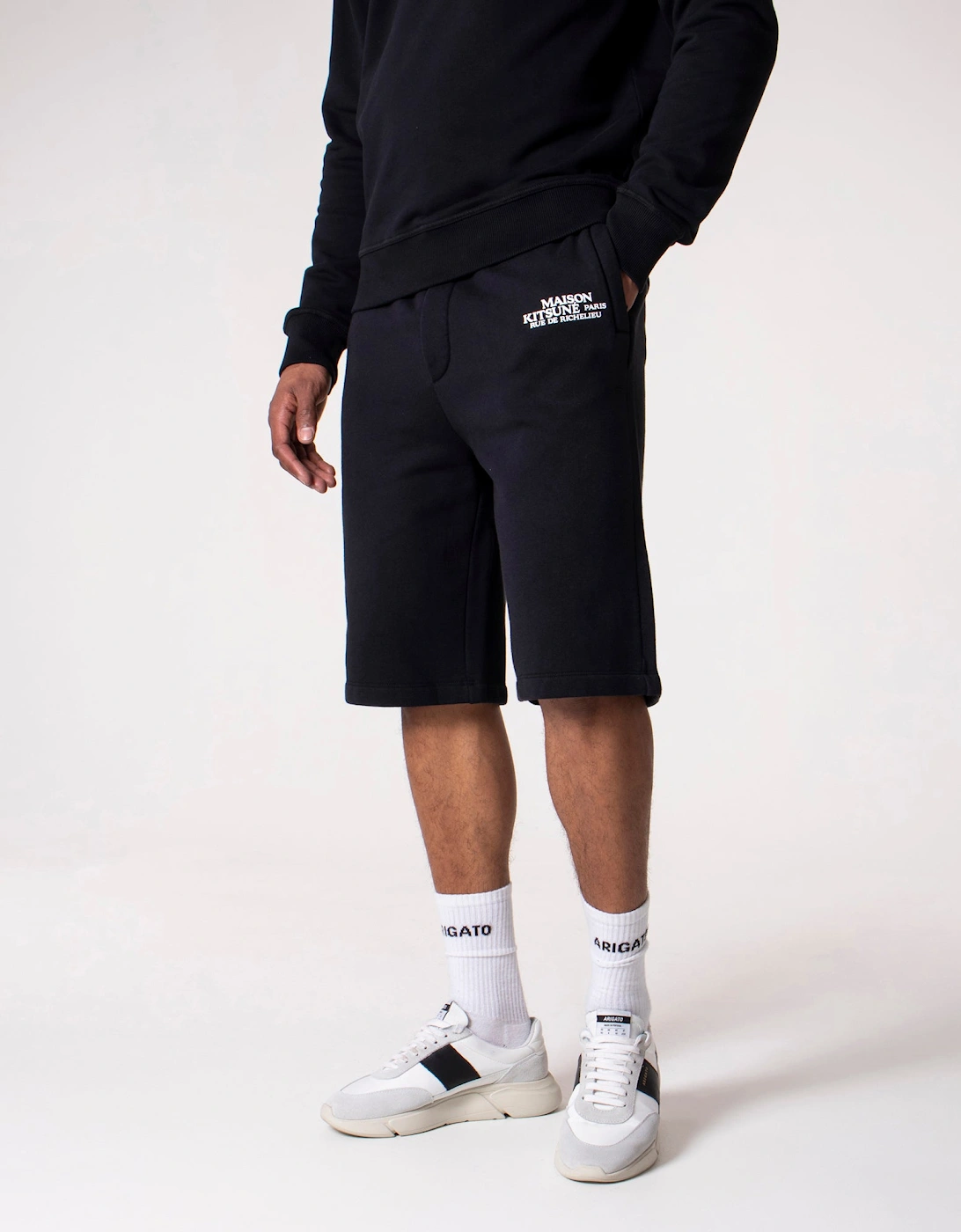 Men's Regular Fit Rue De Richelieu Sweat Shorts - Medium (Shade)/Black/P199 Black
