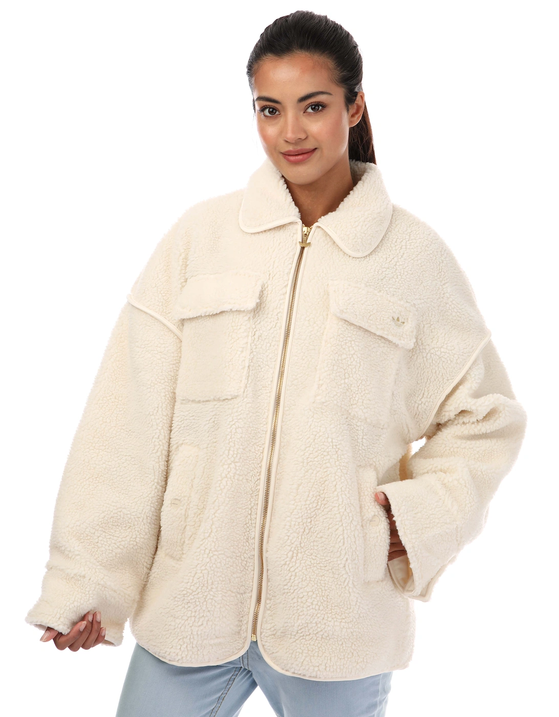 Adidas Originals Women's Womens Sherpa Jacket - White - Size: 14