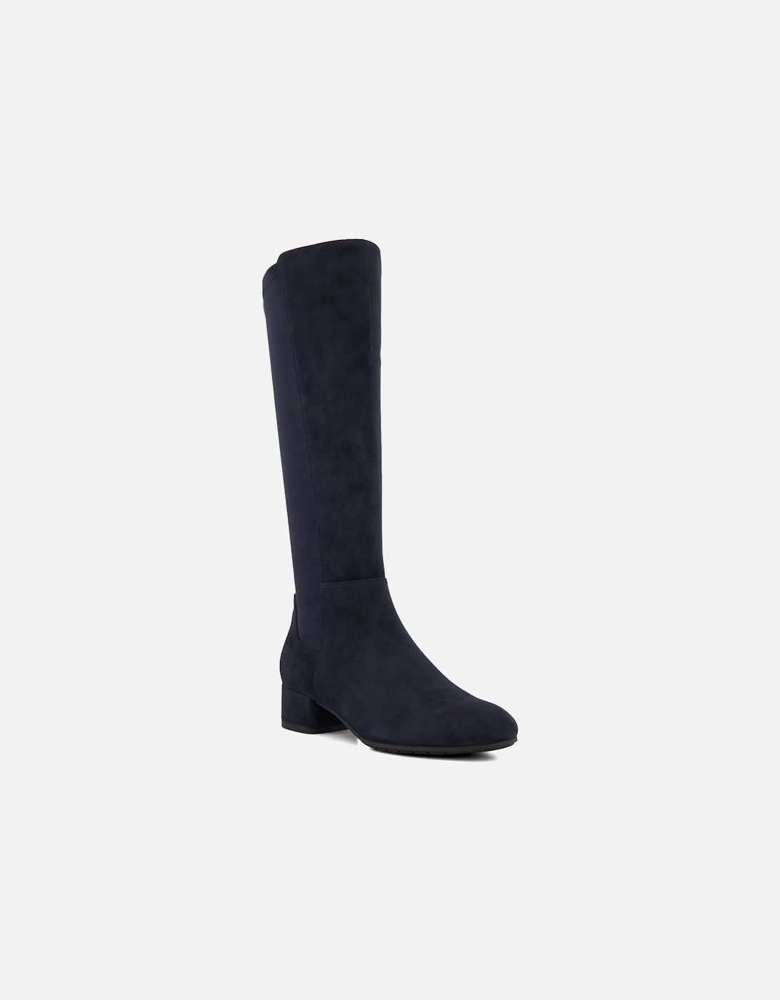 Women's Dune LADIES TAYLA - TAYLA - Stretch-Suede Knee-High Boots - Navy - Size: 8