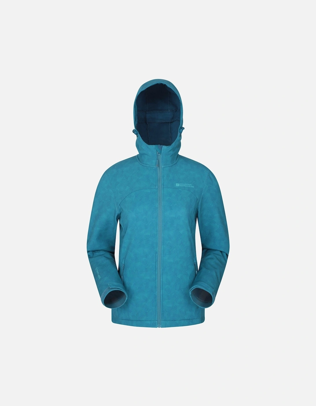 Women's Mountain Warehouse Womens/Ladies Exodus Printed Water Resistant Soft Shell Jacket - Blue/Green - Size: 4