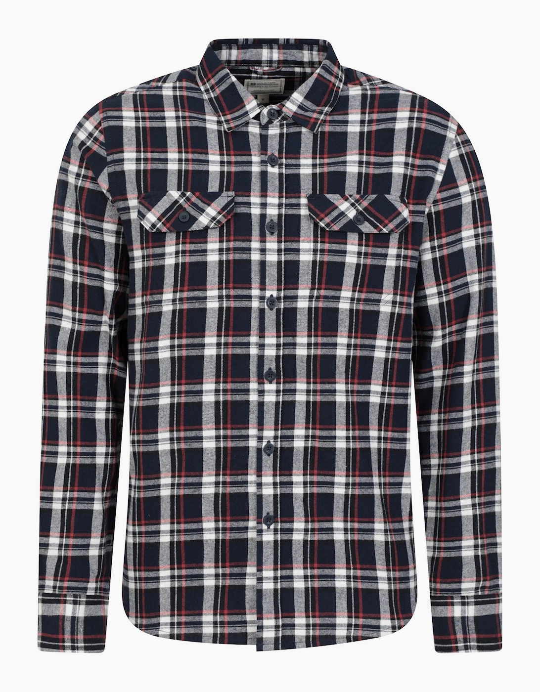 Men's Mountain Warehouse Mens Trace Flannel Long-Sleeved Shirt - Blue - Size: 48/Regular