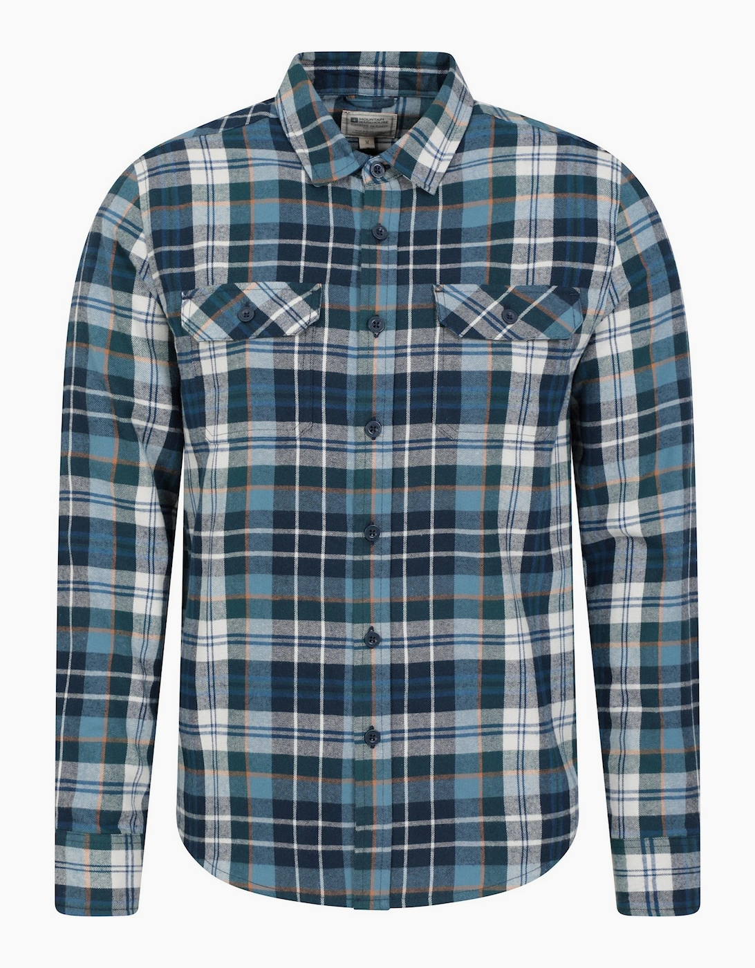 Men's Mountain Warehouse Mens Trace Flannel Long-Sleeved Shirt - Blue - Size: 38/Regular