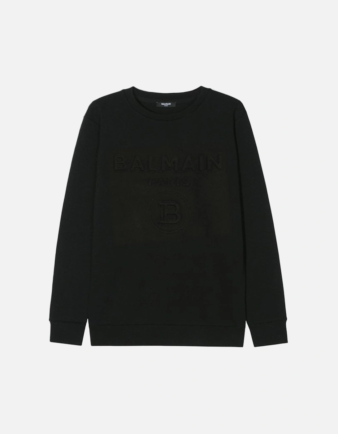 Boys Embossed Logo Sweatshirt Black, 5 of 4