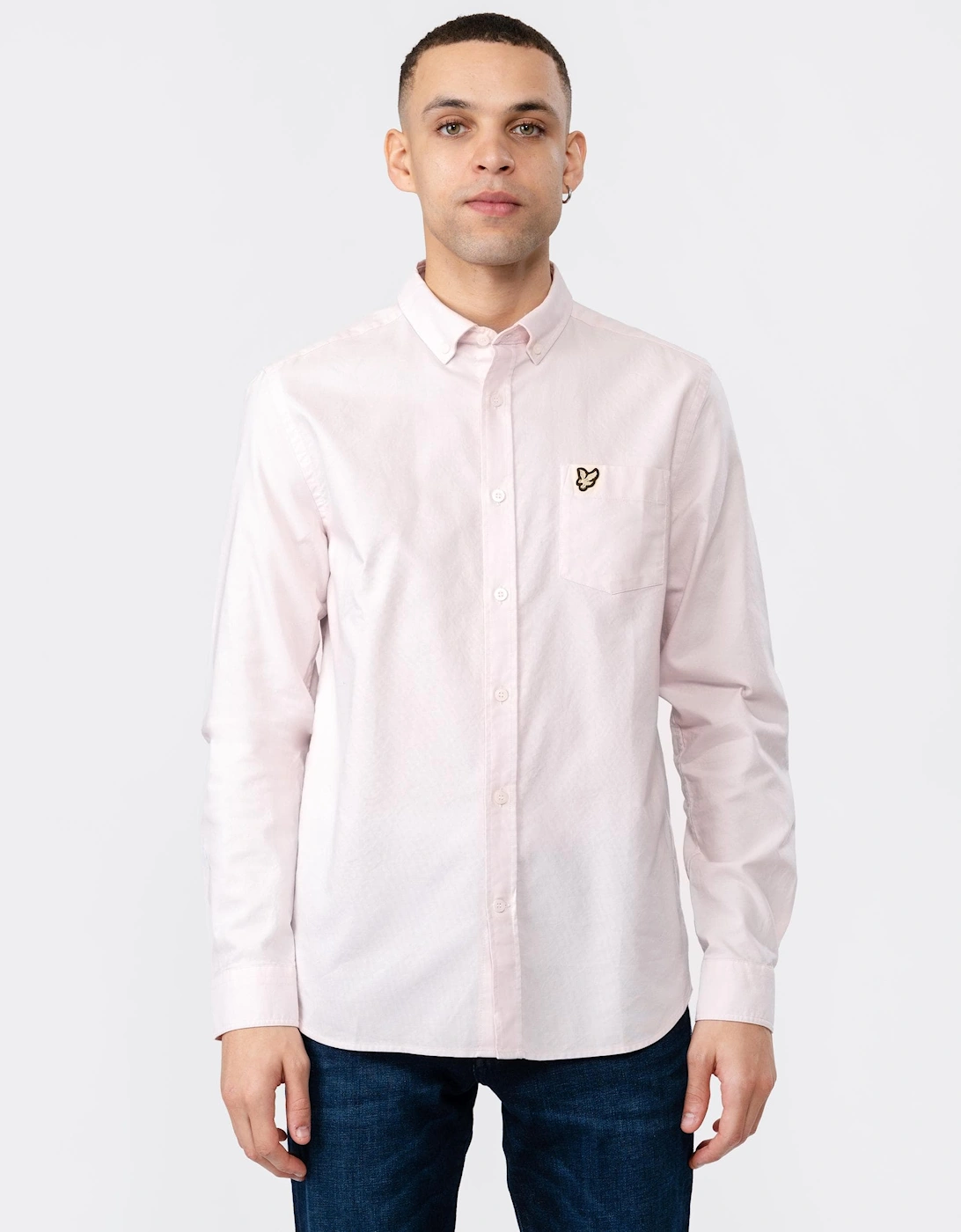 Men's Lyle & Scott Regular Fit Light Weight Mens Oxford Shirt - Pink - Size: 38/Regular