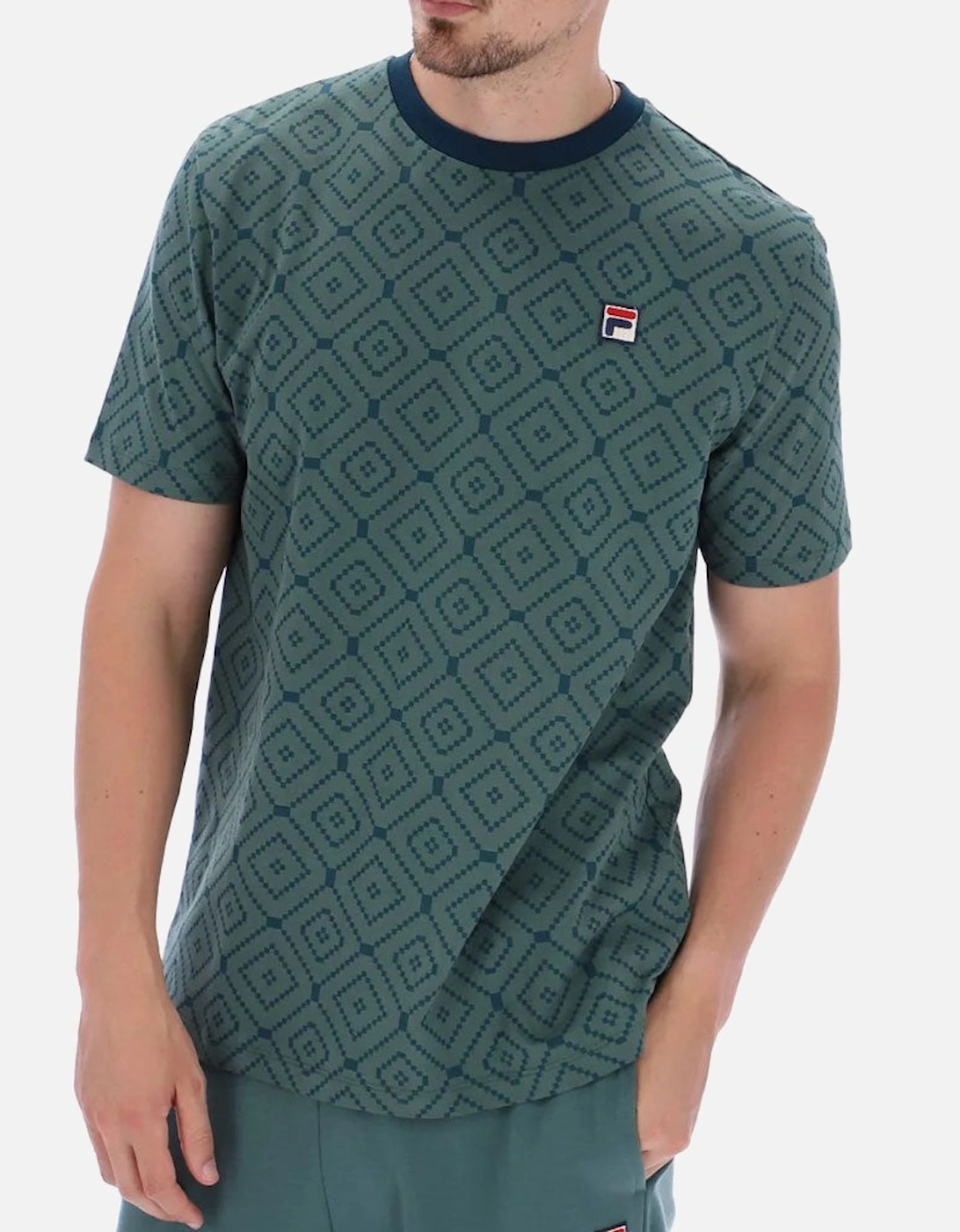 Men's Fila Vintage Mens William Aop T-Shirt - Green - Size: XXL