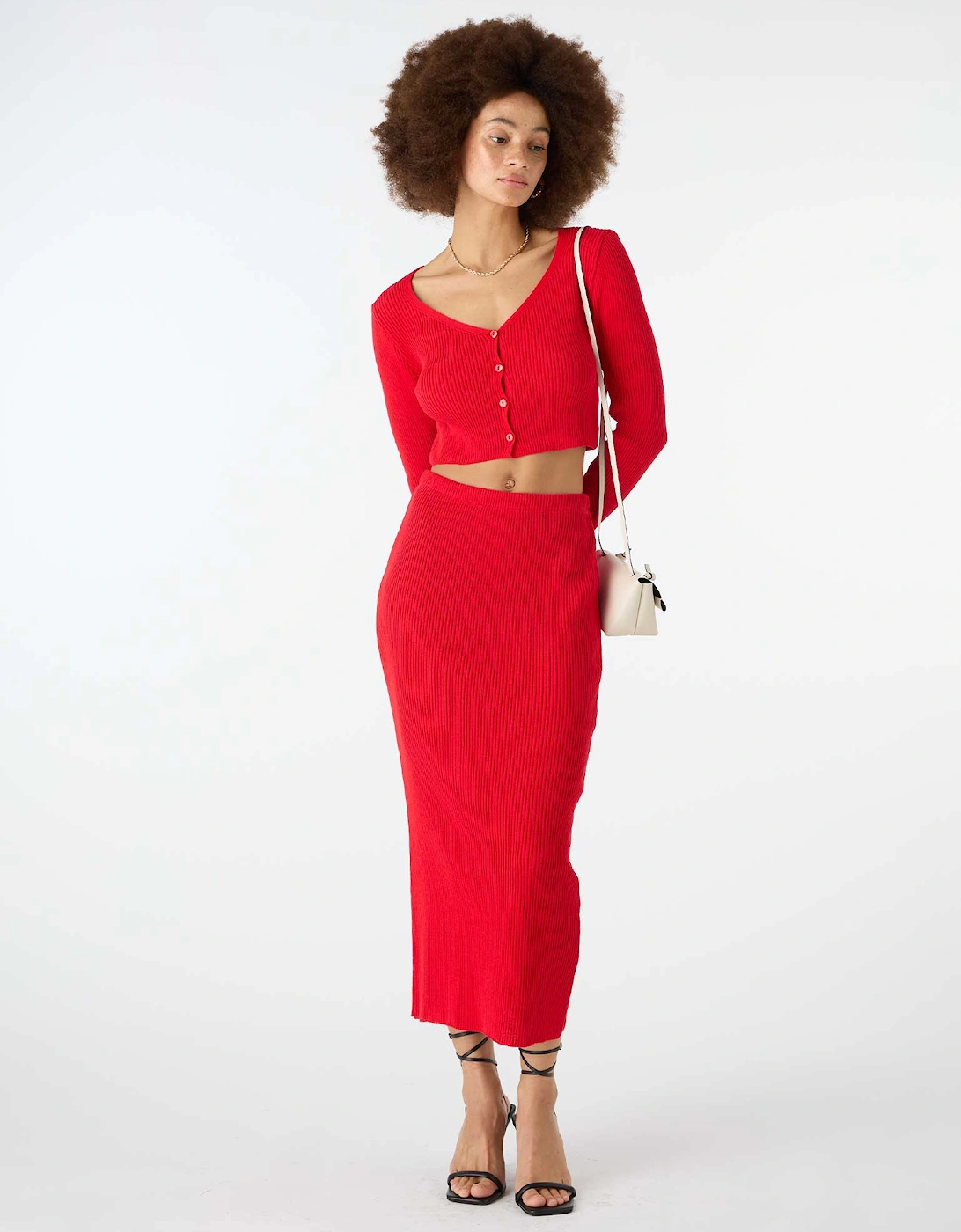 Omnes Women's Franklin Midi Skirt in Red - Size: 14