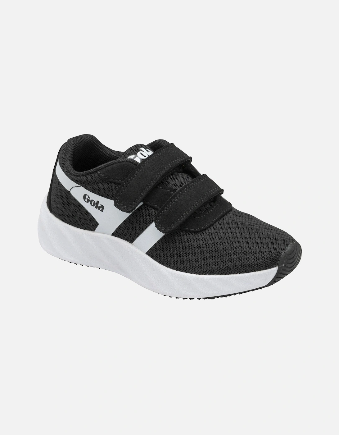 Girl's Gola Performance Kids Draken Twin Bar QF Hook & Loop Trainers - Black/White - Black/Multi - Size: 8K