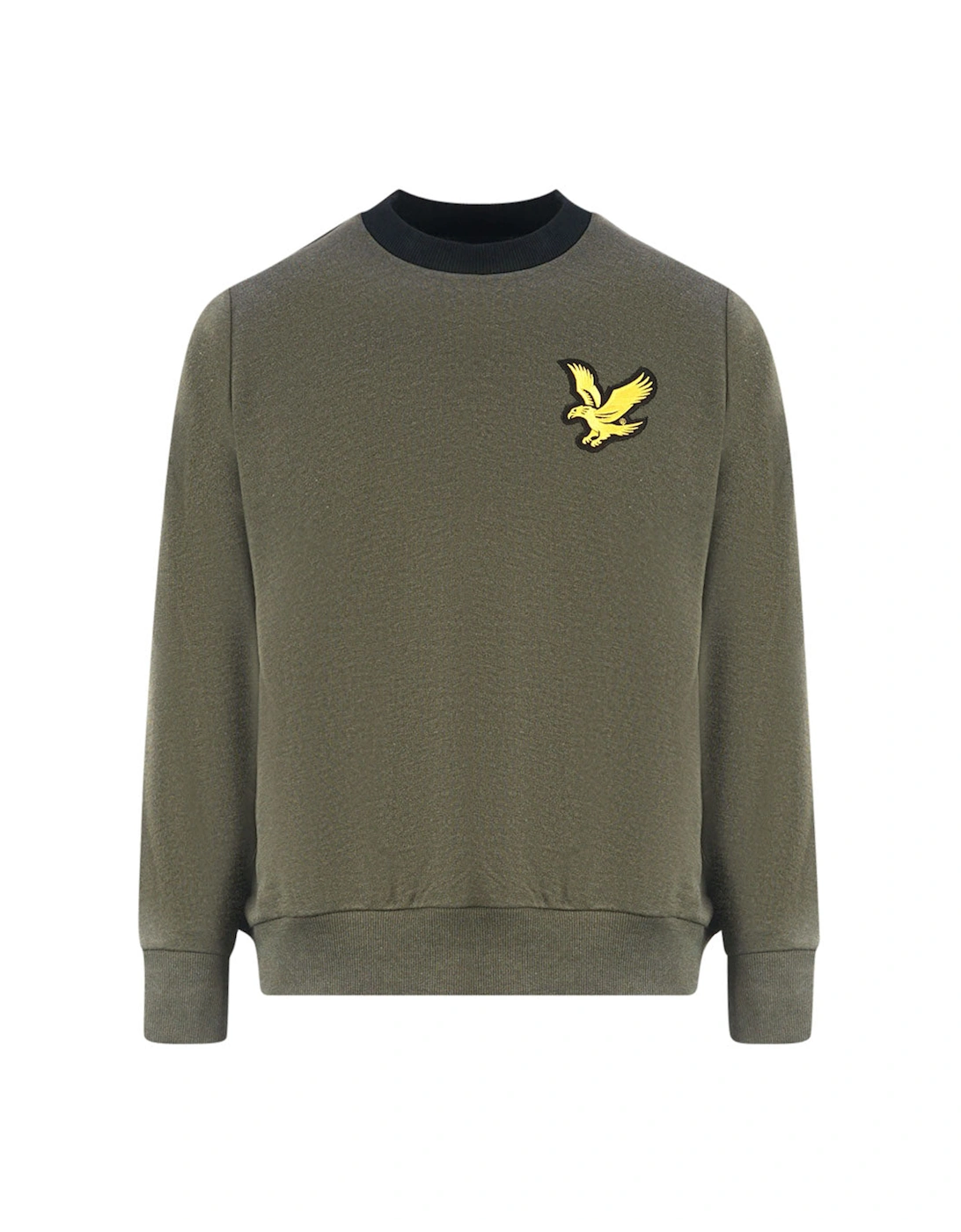 Men's Lyle & Scott Large Eagle Logo Green Sweater - Size: 38/Regular
