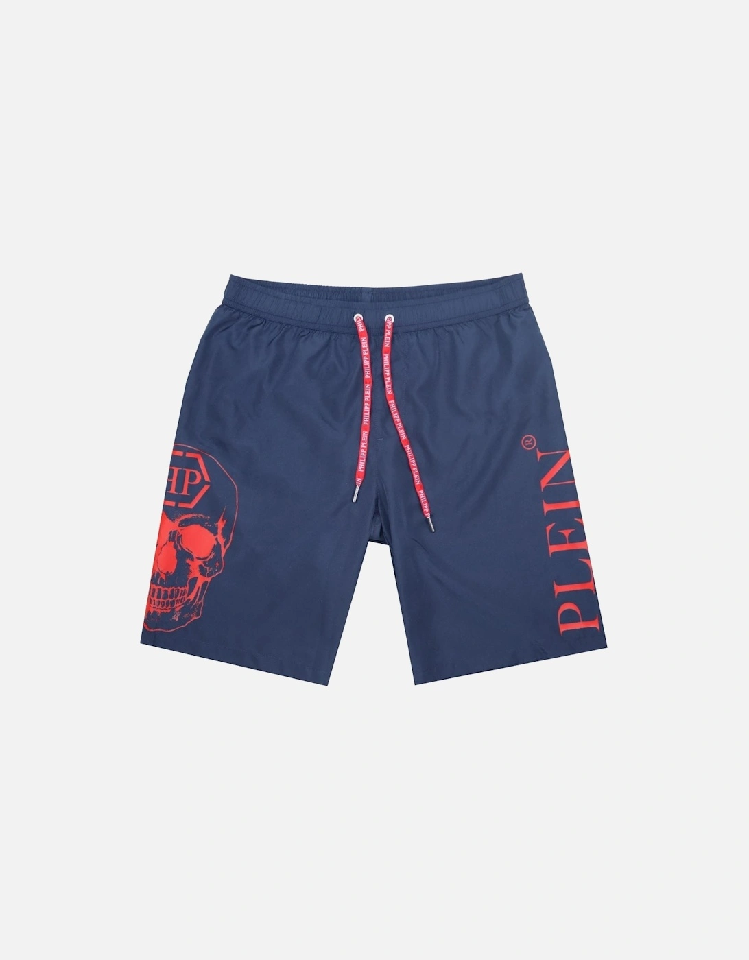 Men's Philipp Plein PP Skull Navy Blue Swim Shorts - Size: 35/34/32