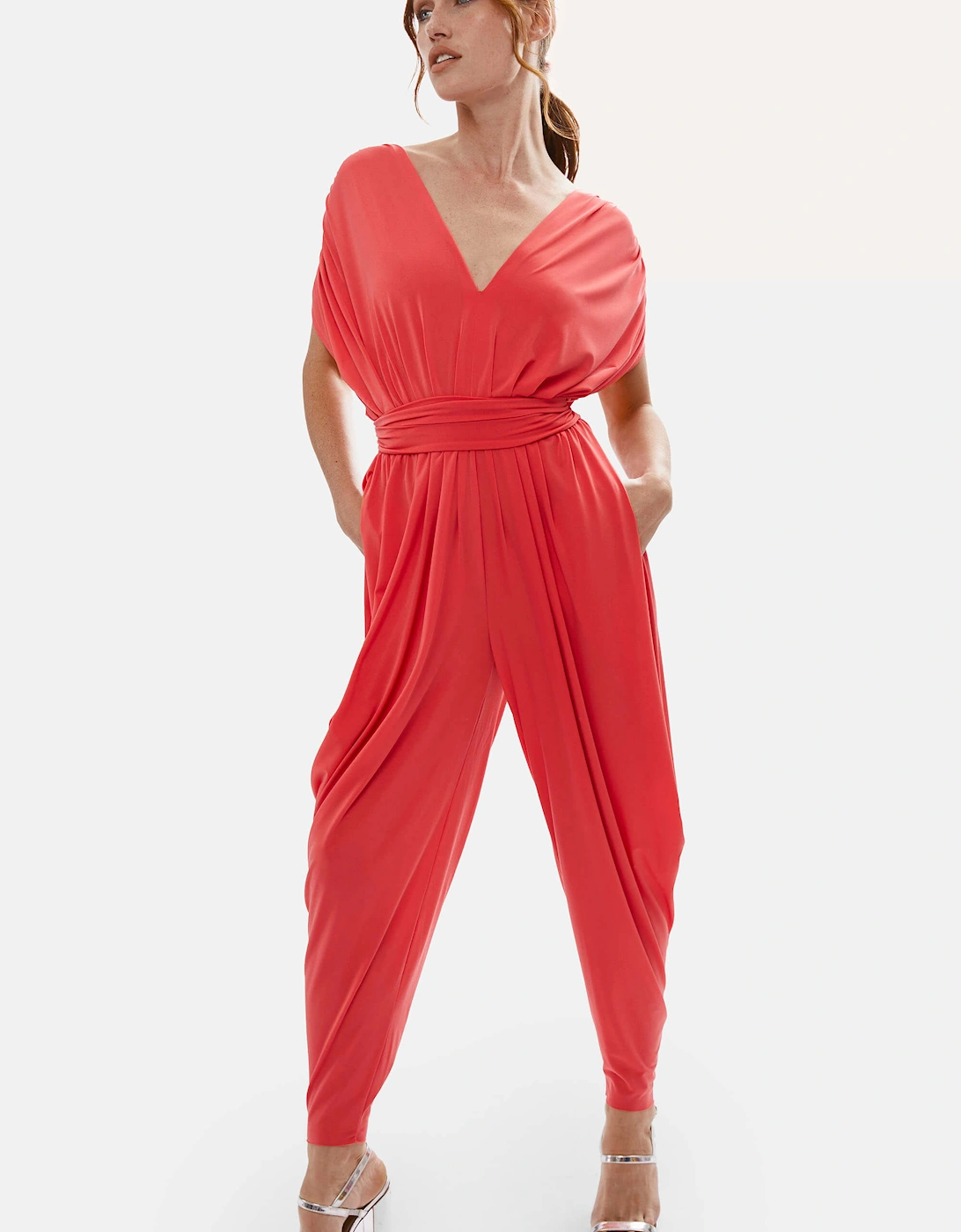 James Lakeland Women's Ruched Jumpsuit Red - Size: 12
