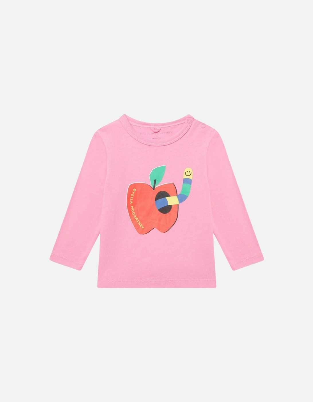 Baby Girls Apple Logo Long Sleeve T Shirt Pink, 3 of 2