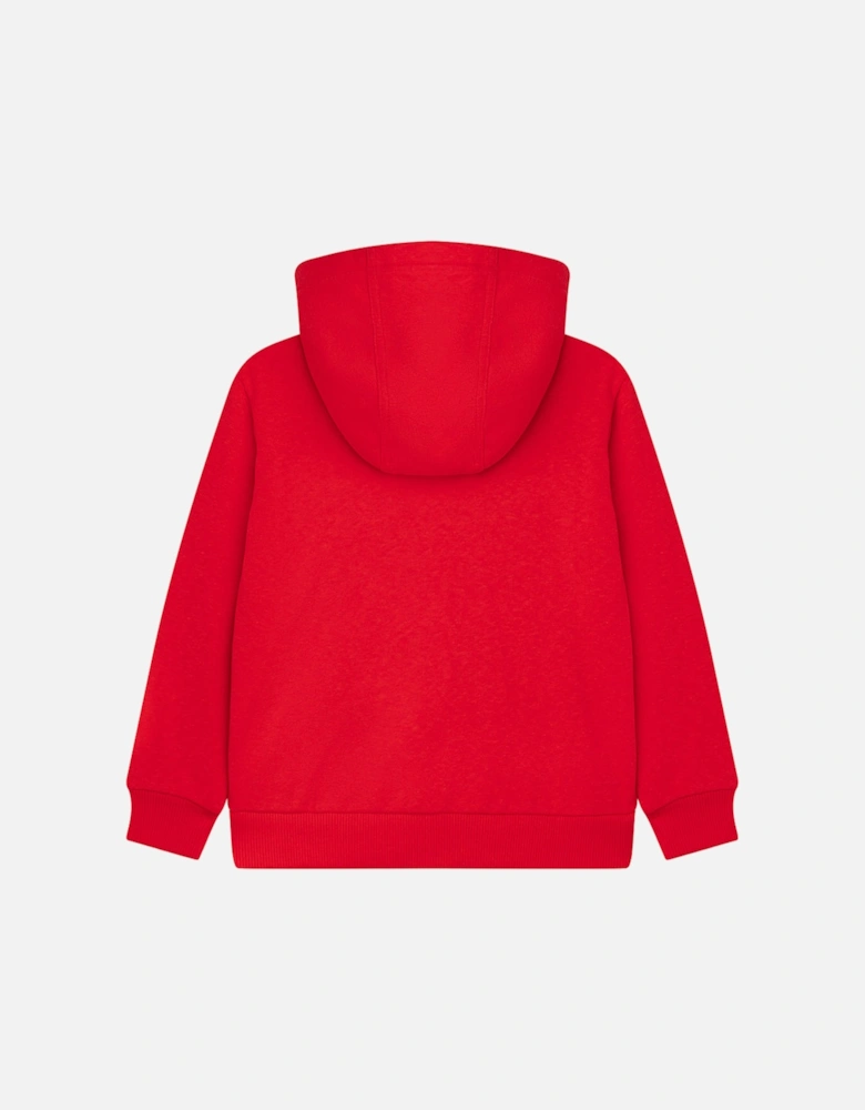 Girls Sparkle Embroidered Hoodie Red
