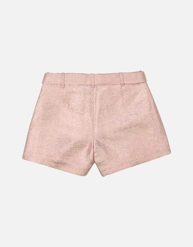 Girls Unique Pink Glitter Shorts