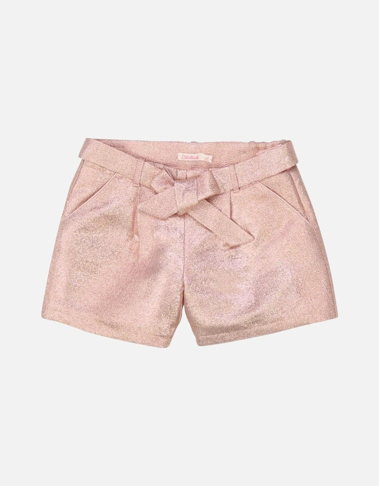 Girls Unique Pink Glitter Shorts