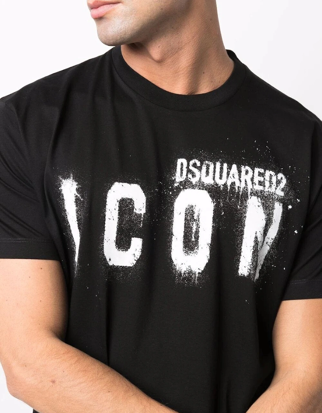 Icon Spray Logo-print T-shirt in Black