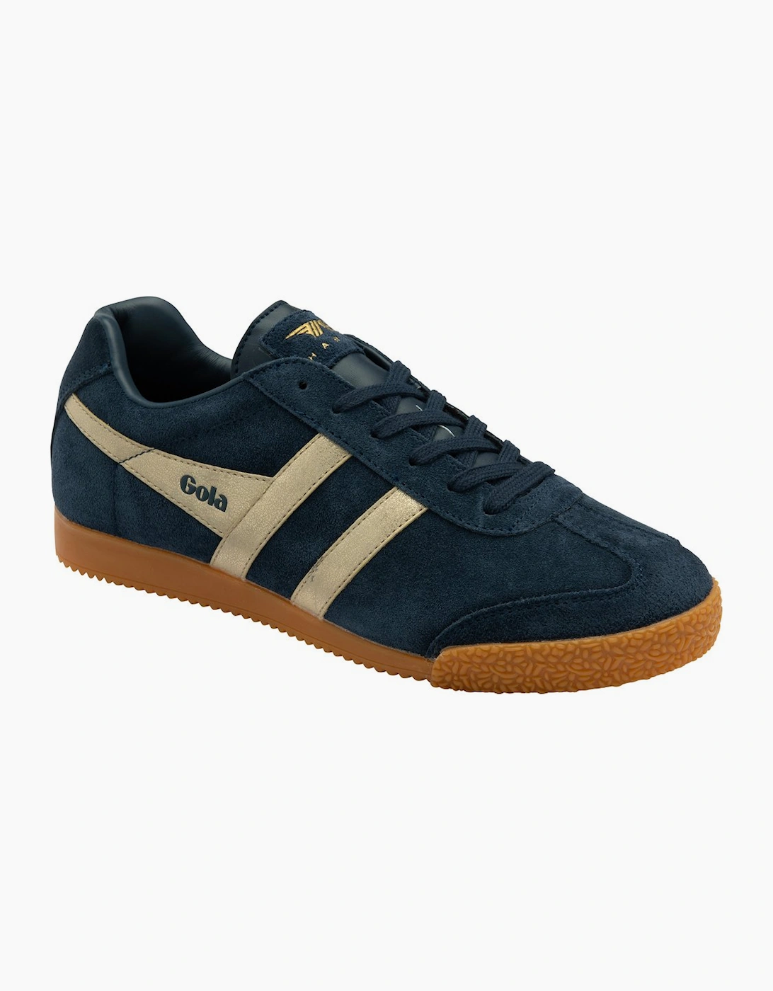 Gola Women's Harrier Mirror Womens Trainers - Navy Gold Gum Suede - Size: 3