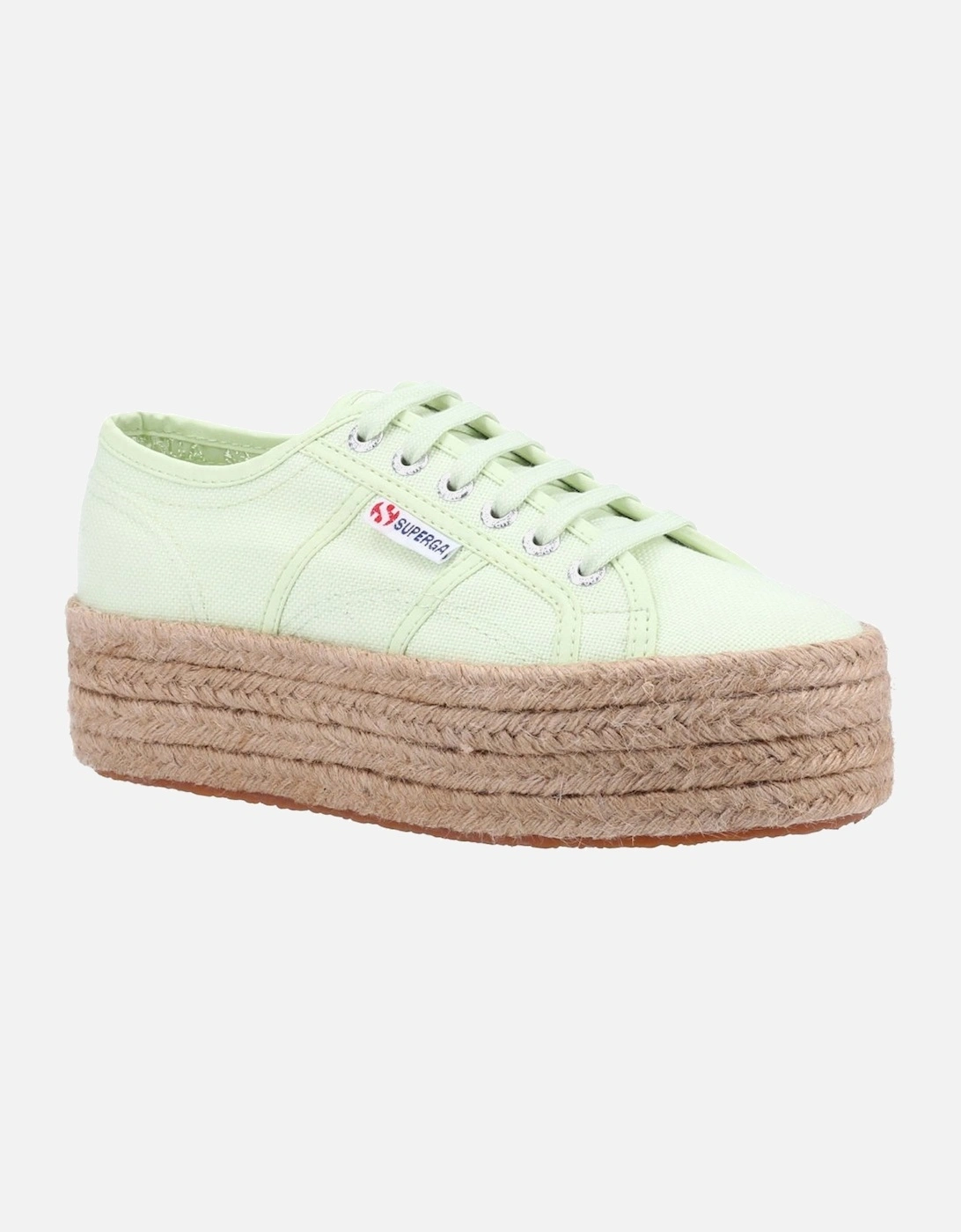 Superga Women's 2800 Rope Womens Flatform Trainers - Green Primrose Fabri - Size: 3