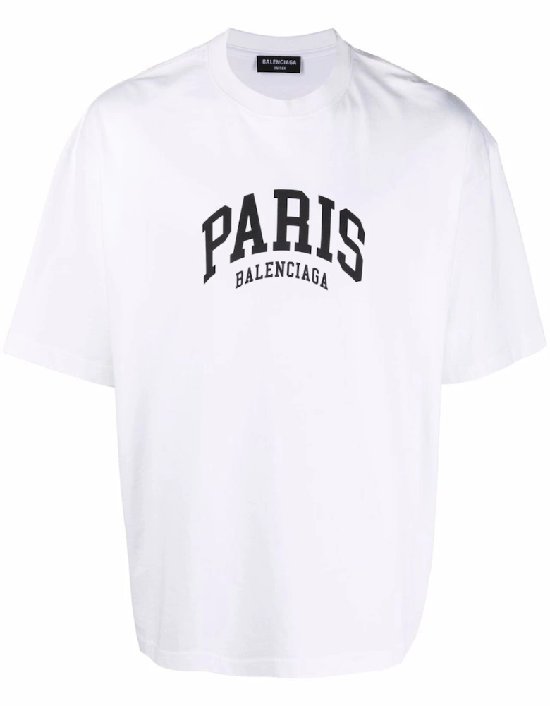 Paris Logo Cotton T-shirt White