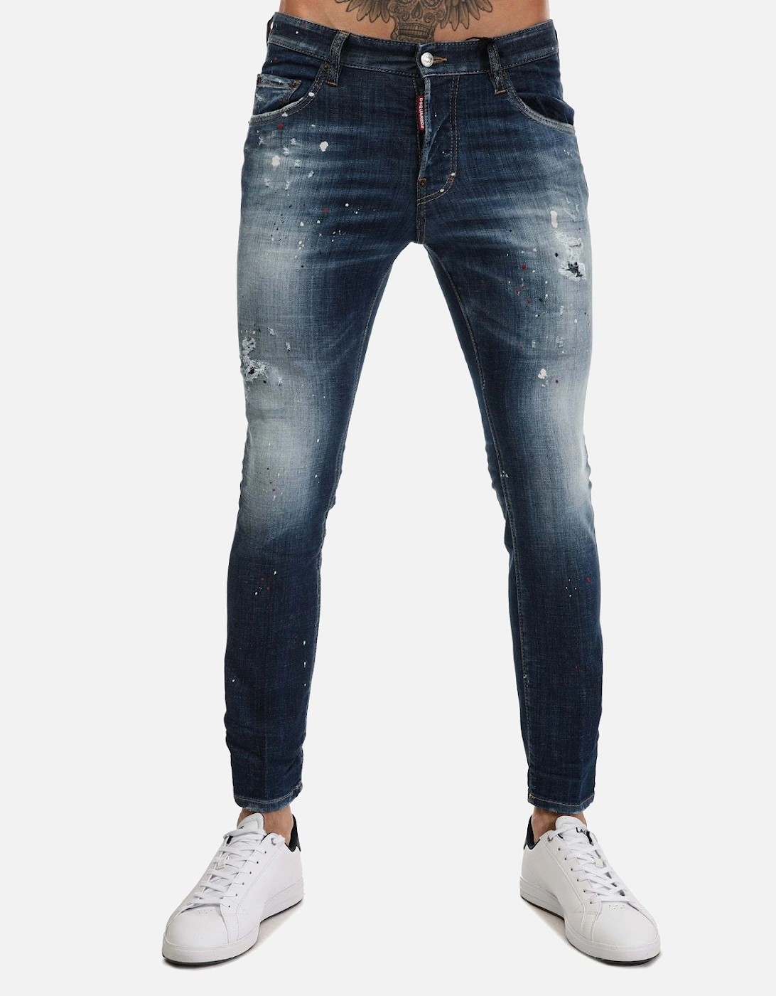 Dsquared2 Men's Mens Paint Jeans - Blue - Size: 35/34/32