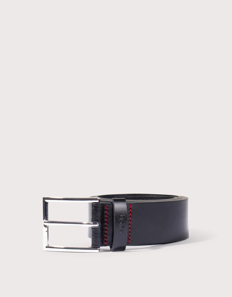 Giaspo Logo Embossed Leather Belt