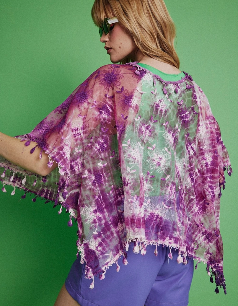 Purple Vintage Lace Poncho