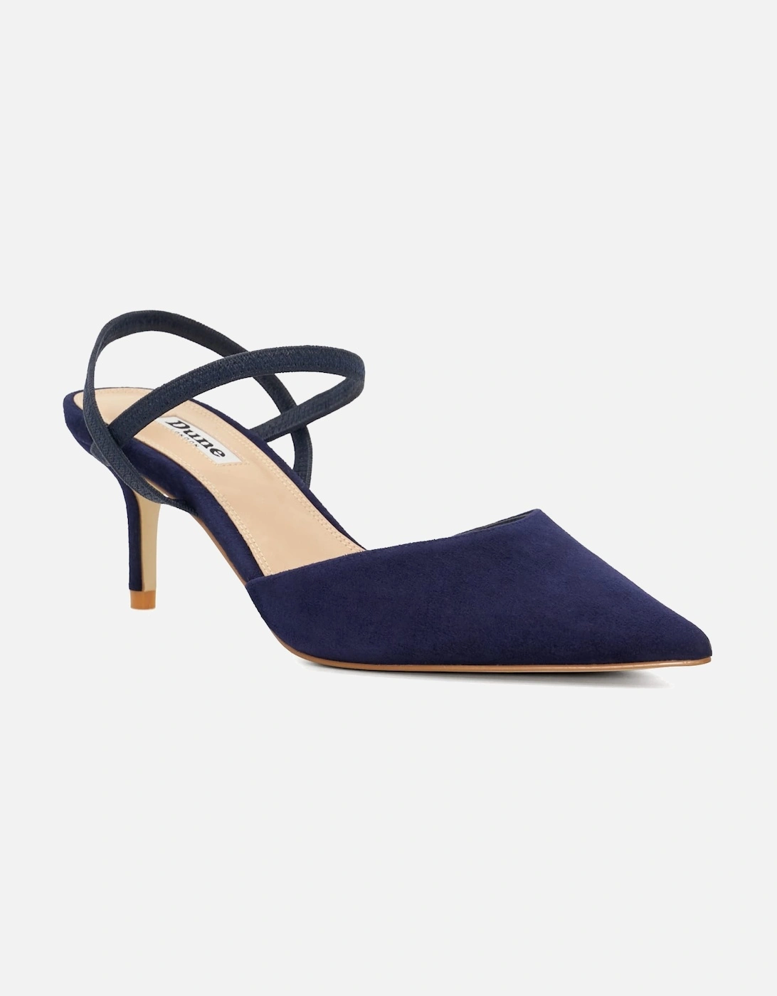 Women's Dune Ladies  Classical - Wide Fit Pointed Courts With Elasticated Stra - Navy - Size: 7